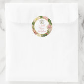 Tee-Party-Brautparty Zickzack Streifen Rose Runder Aufkleber (Tasche)