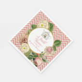 Tee-Party-Brautparty Zickzack Streifen Rose Serviette (Ecke)