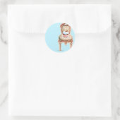 Tee-Party Cupcake Design Runder Aufkleber (Tasche)