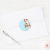 Tee-Party Cupcake Design Runder Aufkleber (Umschlag)
