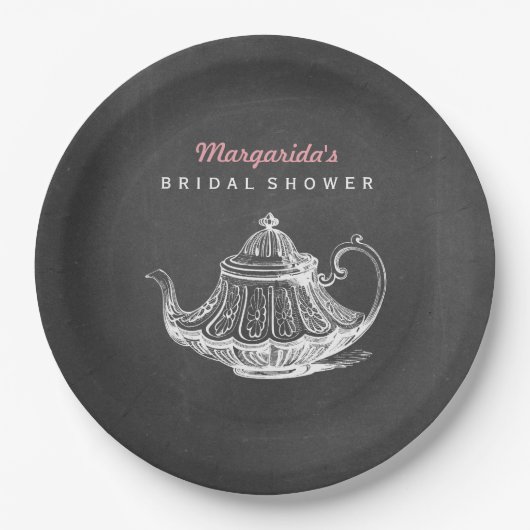 Tee-Party-Dekorations-Tafel-Brautparty Pappteller (Vorderseite)