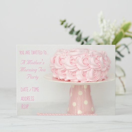 Tee-Party der Neuen Mutter Einladung (Stehend Vorderseite)