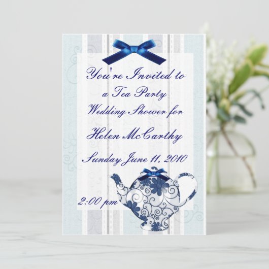 Tee-Party Einladung (Stehend Vorderseite)