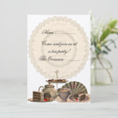 Tee-Party - Einladung (Stehend Vorderseite)