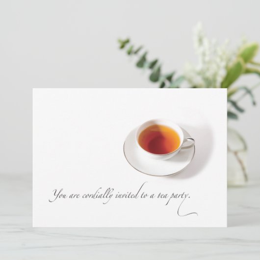 Tee-Party Einladung (Stehend Vorderseite)