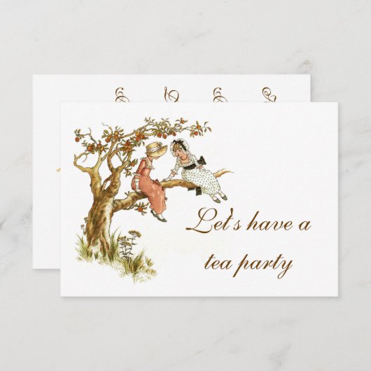 Tee-Party Einladung (Vorne/Hinten)