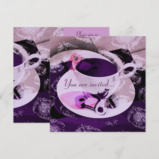 Tee-Party Einladung (Vorne/Hinten)