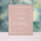 Tee-Party Einladung, Blumentee einladen, erröten Acrylschild (Neutral)