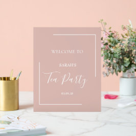 Tee-Party Einladung, Blumentee einladen, erröten Acrylschild