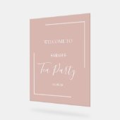 Tee-Party Einladung, Blumentee einladen, erröten Acrylschild (Winkel)
