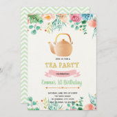 Tee-Party Einladung für Mütter (Vorne/Hinten)