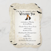 Tee-Party Einladung Halloweens Witchs (Vorne/Hinten)