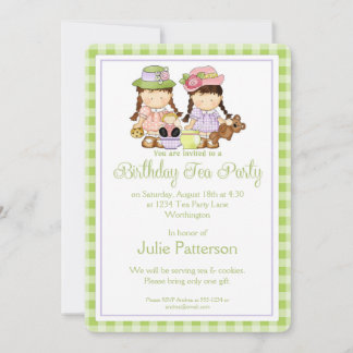 Tee Party Einladung Kleine Girls Design