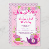 Tee-Party Einladung oder Tee-Party Einladung für G (Vorne/Hinten)