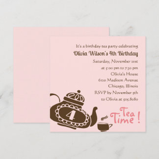 Tee-Party - Einladung von Mädchen zum Geburtstag