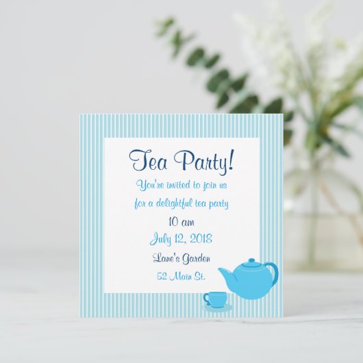 Tee-Party Einladungen (Stehend Vorderseite)