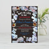 Tee-Party Einladungen aus schwarzer Alice im Wunde (Stehend Vorderseite)