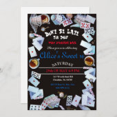 Tee-Party Einladungen aus schwarzer Alice im Wunde (Vorne/Hinten)