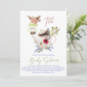 Tee-Party Einladungen für Babydusche inkl. Envel. (Stehend Vorderseite)