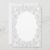 Tee-Party Elegant Moderne BW-Lace-Frame Babydusche Einladung (Rückseite)