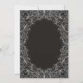 Tee-Party Elegante Spitzen Schwarz-weiße Babydusch Einladung (Rückseite)