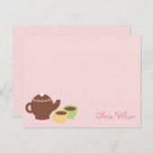 Tee-Party-Flat Danke Karte/Note Card Mitteilungskarte (Vorne/Hinten)