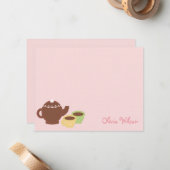 Tee-Party-Flat Danke Karte/Note Card Mitteilungskarte (Vorderseite/Rückseite Beispiel)