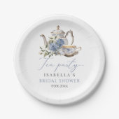 Tee Party Floral Brautparty Pappteller (Vorderseite)