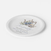 Tee Party Floral Brautparty Pappteller (Schrägansicht)