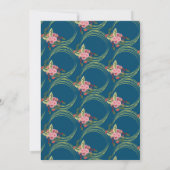 Tee Party Floral Wreath Whimisical Pink Red Blue Einladung (Rückseite)