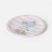 Tee-Party, Frühlingsblüte, Blume Papierplatte Pappteller (Schrägansicht)