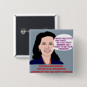 Tee-Party-Führer Michele Bachmann Wild-Mit Augen Button (Vorne & Hinten)