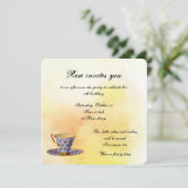 Tee-Party für ein kleines Mädchen Geburtstag Einladung (Stehend Vorderseite)