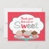 Tee-Party Geburtstag Dankeschön Flachbild-Note-Kar Mitteilungskarte (Vorderseite)