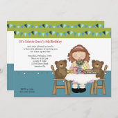 Tee-Party-Geburtstags-Einladung Einladung (Vorne/Hinten)