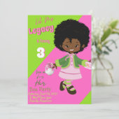 Tee-Party Geburtstags Einladungskarte (Stehend Vorderseite)