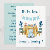 Tee Party Geburtstagseinladung Einladung (Vorne/Hinten)