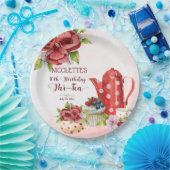 Tee Party Geburtstagskolka Dottetopf personalisier Pappteller (Party)