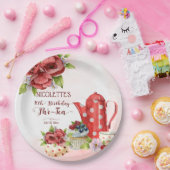 Tee Party Geburtstagskolka Dottetopf personalisier Pappteller (Party)