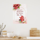 Tee Party Geburtstagskolka Teekanne Begrüßungszeic Poster (Küche)