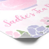 Tee Party Geburtstagsparty Begrüßungsunterschrift Poster (Ecke)