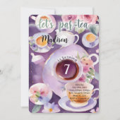 Tee Party Geburtstagsparty Einladung (Vorderseite)