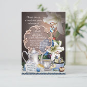 Tee Party Geburtstagsparty Einladungen (Stehend Vorderseite)