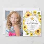 Tee-Party gelbe, weiße Sonnenblumen Blumengeburt Einladung (Vorderseite)
