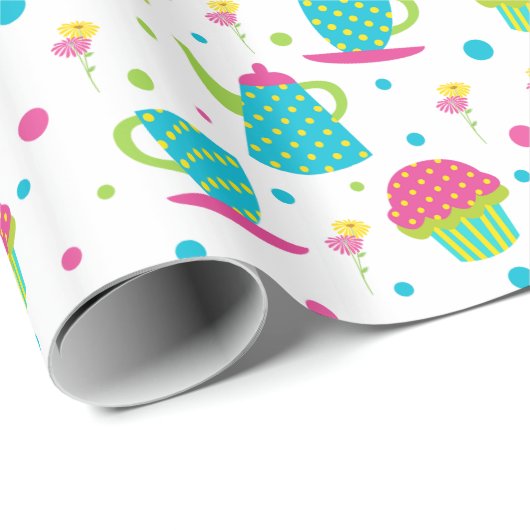 Tee-Party Geschenkpapier (Rolleneckpunkt)