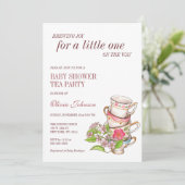 Tee-Party Geschlecht Neutrales Baby-Dusche Foto Einladung (Stehend Vorderseite)