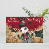 Tee-Party-Gewohnheits-Einladungen Einladung (Stehend Vorderseite)