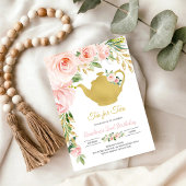 Tee Party Gold Geburtstag Einladung