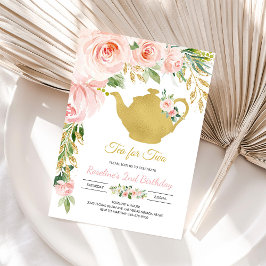Tee Party Gold Geburtstag Einladung