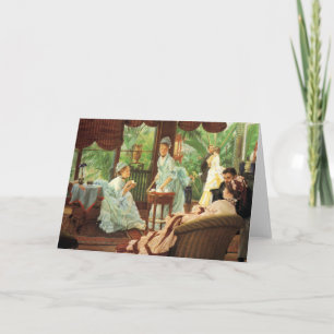 Tee-Party-Gruß-Karte James Tissot viktorianische Karte